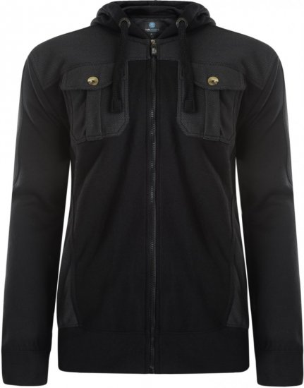 Kam Jeans 700 Contrast Print Hoody Black - φούτερ/Φούτερ με κουκούλα - φούτερ/Φούτερ με κουκούλα ανδρικά μεγάλα μεγέθη 