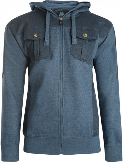 Kam Jeans 700 Contrast Print Hoody Denim - φούτερ/Φούτερ με κουκούλα - φούτερ/Φούτερ με κουκούλα ανδρικά μεγάλα μεγέθη 