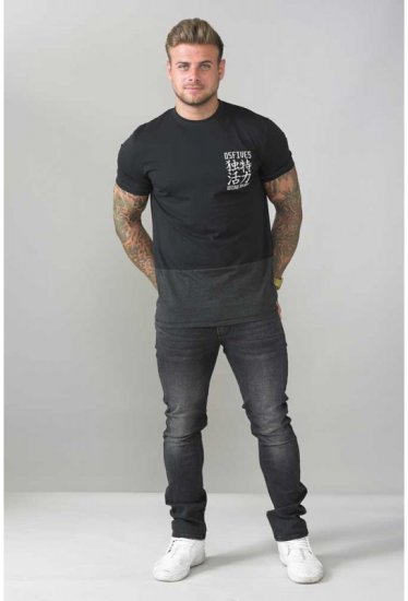 D555 Emerson T-shirt Black & Charcoal - Μακό μπλουζάκια - Aνδρικά μπλουζεσ μεγάλα μεγέθη
