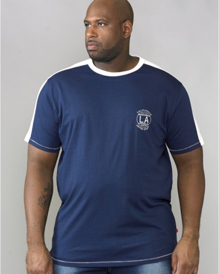 D555 Rick T-shirt Navy - Μακό μπλουζάκια - Aνδρικά μπλουζεσ μεγάλα μεγέθη