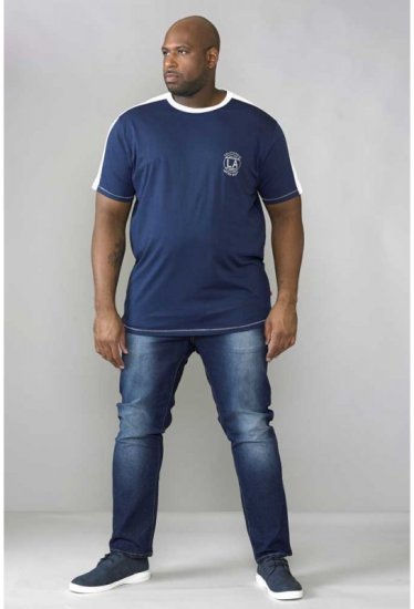 D555 Rick T-shirt Navy - Μακό μπλουζάκια - Aνδρικά μπλουζεσ μεγάλα μεγέθη