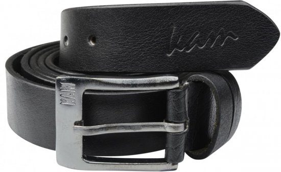 Kam Jeans 913 Jeans Belt Genuine Leather Black, 3,5cm - Ζώνες - Ανδρικές ζώνες μεγάλα μεγέθη