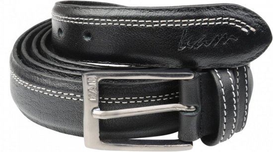 Kam Jeans 916 Leather Belt Black, 4cm - Ζώνες - Ανδρικές ζώνες μεγάλα μεγέθη
