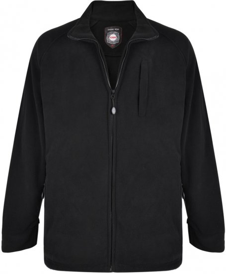 Kam Jeans 437 Fleece Jacket Black - φούτερ/Φούτερ με κουκούλα - φούτερ/Φούτερ με κουκούλα ανδρικά μεγάλα μεγέθη