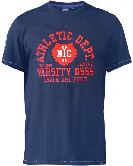 D555 Cyril T-shirt Navy - Μακό μπλουζάκια - Aνδρικά μπλουζεσ μεγάλα μεγέθη