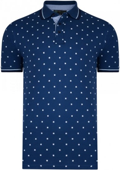 Kam Jeans 5225 Printed Polo Denim - Πόλο μπλουζάκια - Aνδρικά μπλουζακια πολο μεγάλα μεγέθη