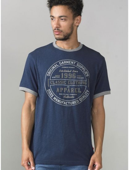D555 Wilfred T-shirt Navy - Μακό μπλουζάκια - Aνδρικά μπλουζεσ μεγάλα μεγέθη
