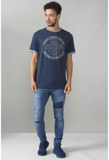 D555 Wilfred T-shirt Navy - Μακό μπλουζάκια - Aνδρικά μπλουζεσ μεγάλα μεγέθη