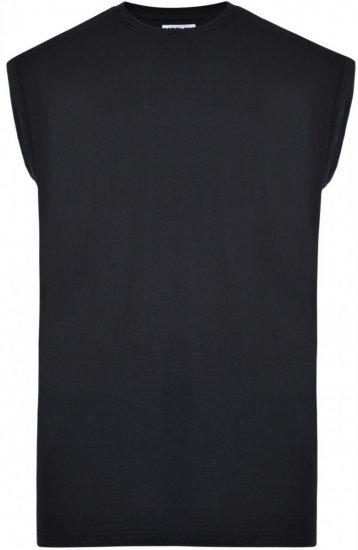 Motley Denim Sleeveless T-shirt Black - Μακό μπλουζάκια - Aνδρικά μπλουζεσ μεγάλα μεγέθη