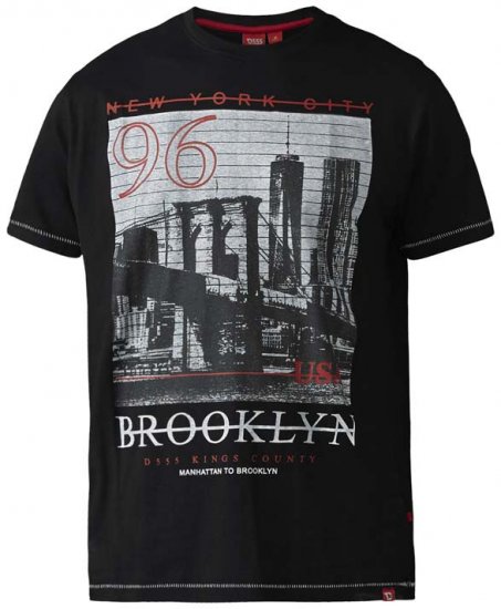 D555 Cain T-shirt Black - Μακό μπλουζάκια - Aνδρικά μπλουζεσ μεγάλα μεγέθη