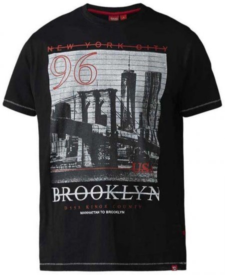 D555 Cain T-shirt Black - Μακό μπλουζάκια - Aνδρικά μπλουζεσ μεγάλα μεγέθη