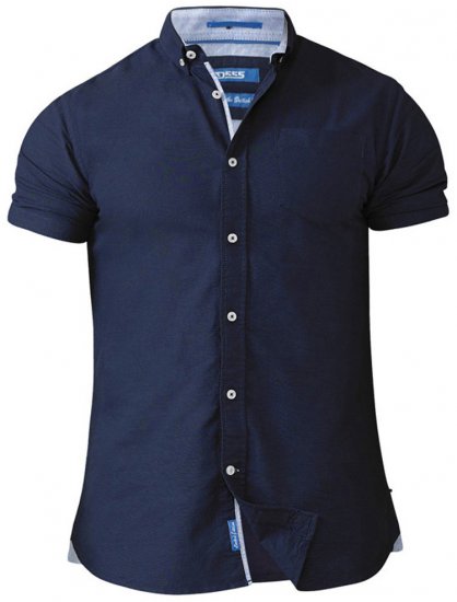 D555 Norman Short Sleeve Oxford Shirt Navy - Πουκάμισα - Aνδρικά πουκαμισα μεγαλα μεγάλα μεγέθη