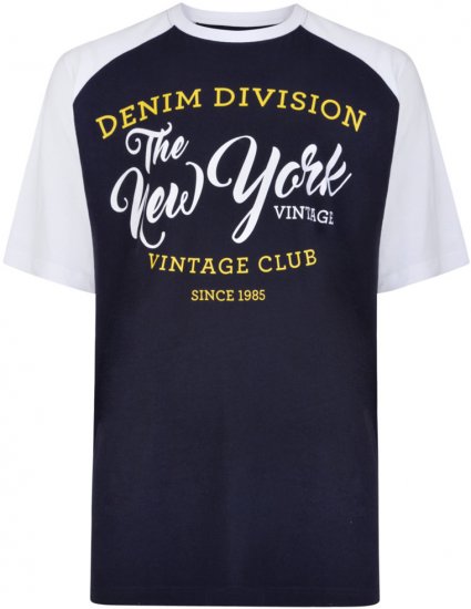 Kam Jeans 5210 Denim Division T-shirt Navy - Μακό μπλουζάκια - Aνδρικά μπλουζεσ μεγάλα μεγέθη