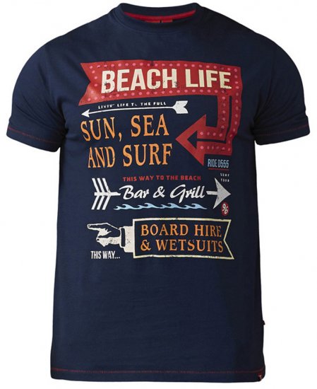 D555 Kennedy T-shirt Navy - Μακό μπλουζάκια - Aνδρικά μπλουζεσ μεγάλα μεγέθη