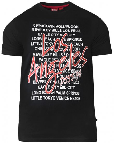 D555 Alfonzo T-shirt Black - Μακό μπλουζάκια - Aνδρικά μπλουζεσ μεγάλα μεγέθη