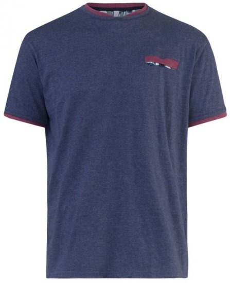 D555 Nelly T-shirt Denim Blue - Μακό μπλουζάκια - Aνδρικά μπλουζεσ μεγάλα μεγέθη