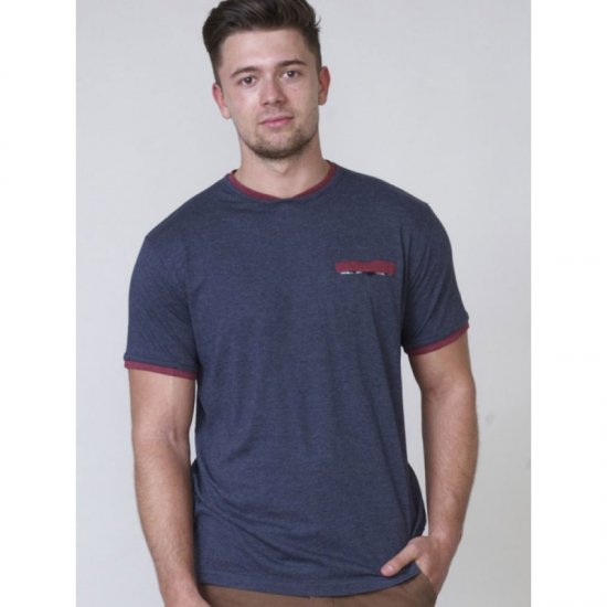 D555 Nelly T-shirt Denim Blue - Μακό μπλουζάκια - Aνδρικά μπλουζεσ μεγάλα μεγέθη