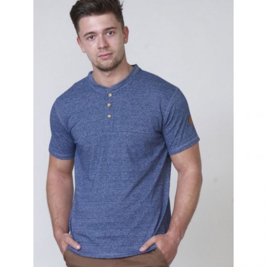 D555 Daniel Grandad T-shirt Denim - Μακό μπλουζάκια - Aνδρικά μπλουζεσ μεγάλα μεγέθη