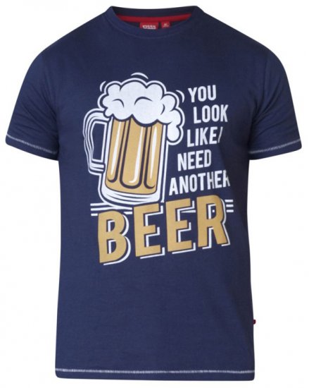 D555 Murray T-shirt Navy - Μακό μπλουζάκια - Aνδρικά μπλουζεσ μεγάλα μεγέθη
