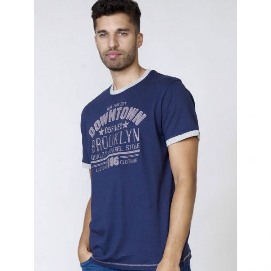 D555 Hatter T-shirt Navy - Μακό μπλουζάκια - Aνδρικά μπλουζεσ μεγάλα μεγέθη