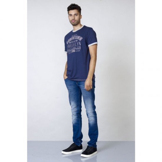 D555 Hatter T-shirt Navy - Μακό μπλουζάκια - Aνδρικά μπλουζεσ μεγάλα μεγέθη
