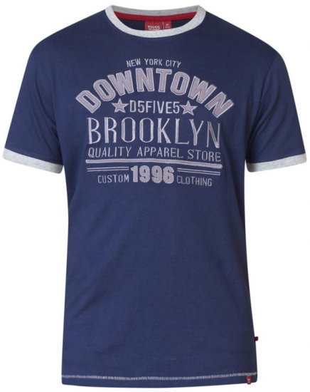 D555 Hatter T-shirt Navy - Μακό μπλουζάκια - Aνδρικά μπλουζεσ μεγάλα μεγέθη