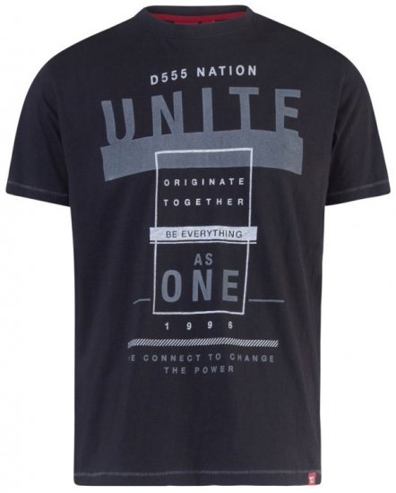 D555 Phillip T-shirt Black - Μακό μπλουζάκια - Aνδρικά μπλουζεσ μεγάλα μεγέθη