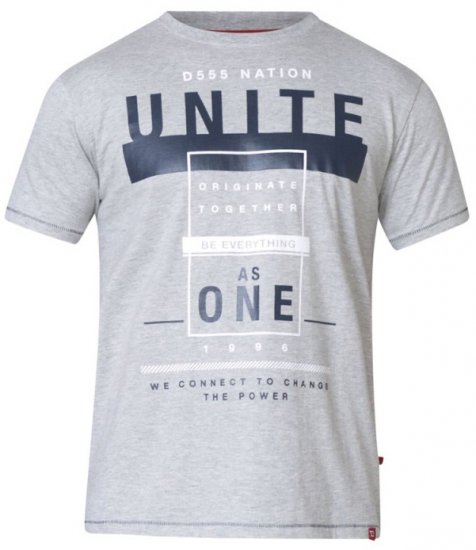 D555 Phillip T-shirt Grey - Μακό μπλουζάκια - Aνδρικά μπλουζεσ μεγάλα μεγέθη