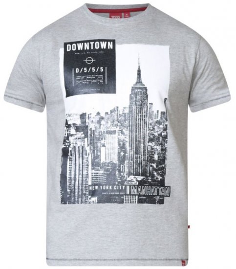 D555 Clive T-shirt Grey - Μακό μπλουζάκια - Aνδρικά μπλουζεσ μεγάλα μεγέθη