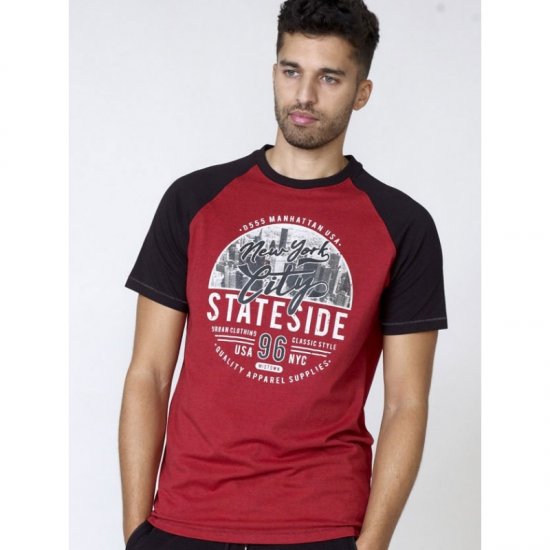 D555 Jarvis T-shirt Red - Μακό μπλουζάκια - Aνδρικά μπλουζεσ μεγάλα μεγέθη