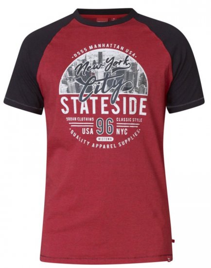 D555 Jarvis T-shirt Red - Μακό μπλουζάκια - Aνδρικά μπλουζεσ μεγάλα μεγέθη