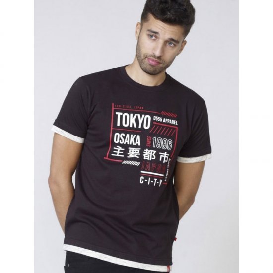 D555 Merlin T-shirt Black - Μακό μπλουζάκια - Aνδρικά μπλουζεσ μεγάλα μεγέθη