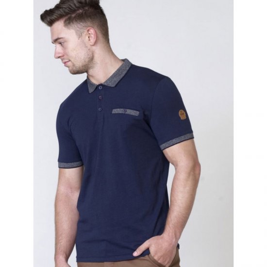 D555 Walker Polo Navy - Πόλο μπλουζάκια - Aνδρικά μπλουζακια πολο μεγάλα μεγέθη