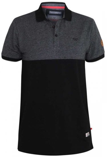 D555 Stefhen Polo Black - Πόλο μπλουζάκια - Aνδρικά μπλουζακια πολο μεγάλα μεγέθη