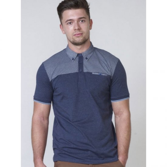 D555 Brent Polo Denim Blue - Πόλο μπλουζάκια - Aνδρικά μπλουζακια πολο μεγάλα μεγέθη