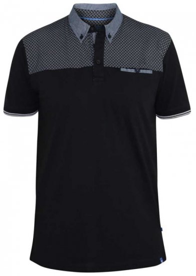 D555 Brent Polo Black - Πόλο μπλουζάκια - Aνδρικά μπλουζακια πολο μεγάλα μεγέθη