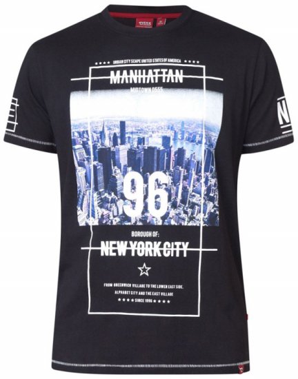 D555 Ethan T-shirt Black - Μακό μπλουζάκια - Aνδρικά μπλουζεσ μεγάλα μεγέθη