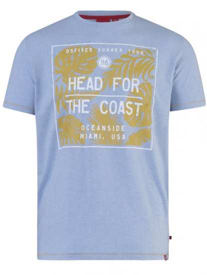 D555 Arizona T-shirt Light Blue - Μακό μπλουζάκια - Aνδρικά μπλουζεσ μεγάλα μεγέθη