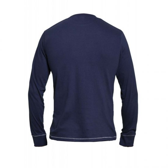 D555 Austin Long Sleeve T-shirt Navy - Μακό μπλουζάκια - Aνδρικά μπλουζεσ μεγάλα μεγέθη