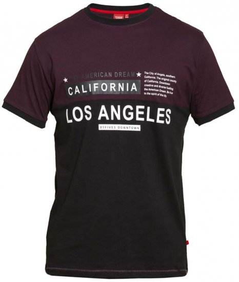 D555 Jackson T-shirt Burgundy - Μακό μπλουζάκια - Aνδρικά μπλουζεσ μεγάλα μεγέθη