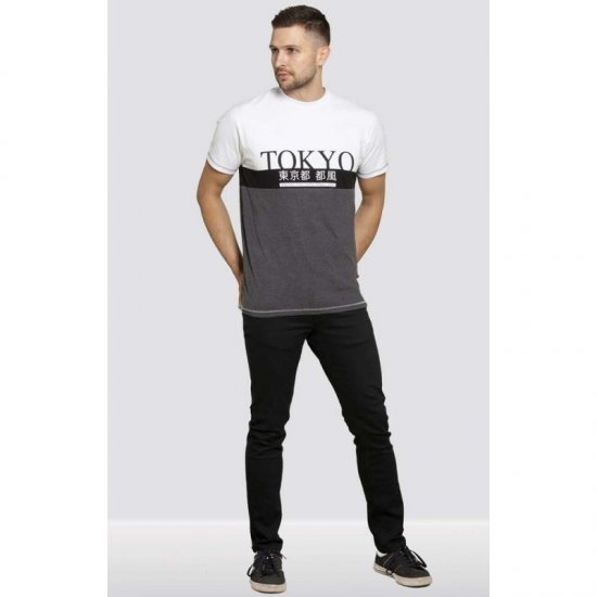 D555 Morris T-shirt Charcoal - Μακό μπλουζάκια - Aνδρικά μπλουζεσ μεγάλα μεγέθη