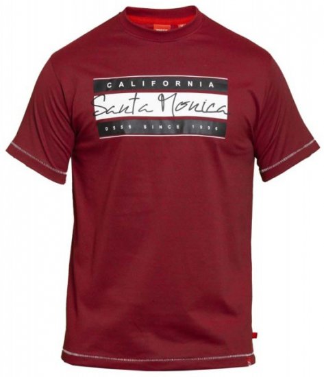 D555 Tempa T-shirt Red - Μακό μπλουζάκια - Aνδρικά μπλουζεσ μεγάλα μεγέθη