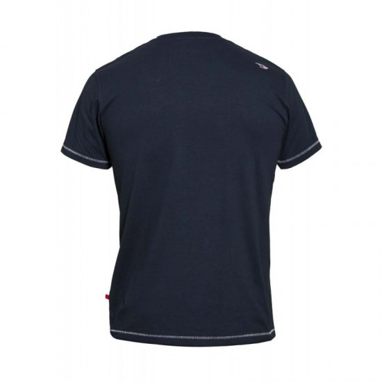 D555 Thornton Embroidery T-shirt Navy - Μακό μπλουζάκια - Aνδρικά μπλουζεσ μεγάλα μεγέθη