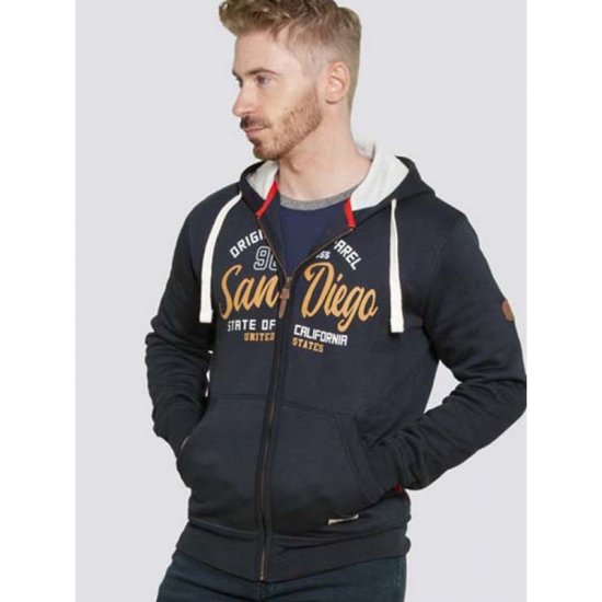 D555 Stockton Hoodie Navy - φούτερ/Φούτερ με κουκούλα - φούτερ/Φούτερ με κουκούλα ανδρικά μεγάλα μεγέθη 