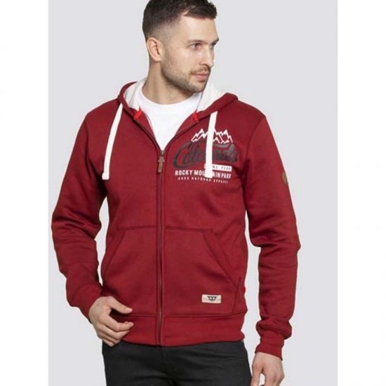 D555 Durham Hoodie Red - φούτερ/Φούτερ με κουκούλα - φούτερ/Φούτερ με κουκούλα ανδρικά μεγάλα μεγέθη 