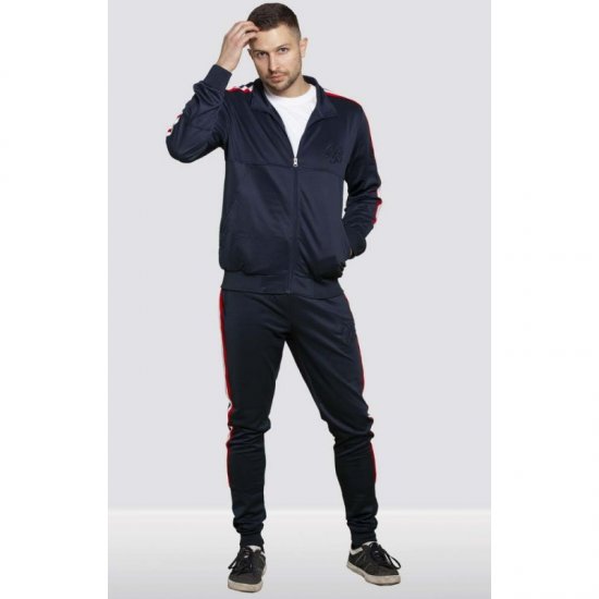 D555 Brookes Couture Zip Up Navy - φούτερ/Φούτερ με κουκούλα - φούτερ/Φούτερ με κουκούλα ανδρικά μεγάλα μεγέθη