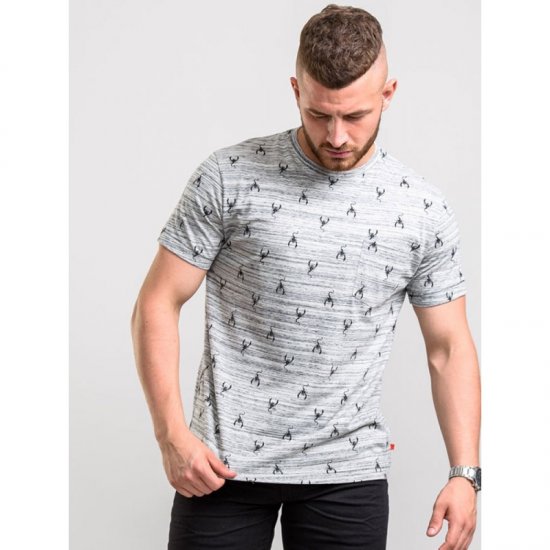 D555 Dario T-shirt Grey - Μακό μπλουζάκια - Aνδρικά μπλουζεσ μεγάλα μεγέθη