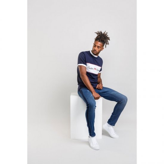 D555 Cullen T-shirt Navy - Μακό μπλουζάκια - Aνδρικά μπλουζεσ μεγάλα μεγέθη