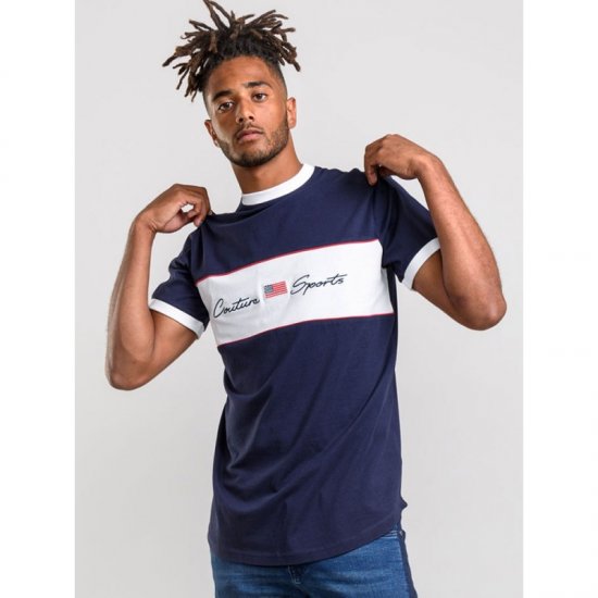 D555 Cullen T-shirt Navy - Μακό μπλουζάκια - Aνδρικά μπλουζεσ μεγάλα μεγέθη
