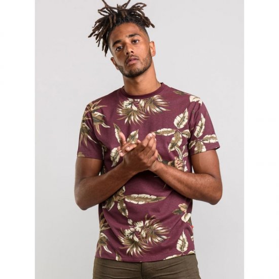 D555 Baxter T-shirt Wine-red - Μακό μπλουζάκια - Aνδρικά μπλουζεσ μεγάλα μεγέθη